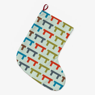 Grande Chaussette De Noël mosaïque de blocs