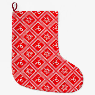Grande Chaussette De Noël motif à carreaux, nouvel an, noël