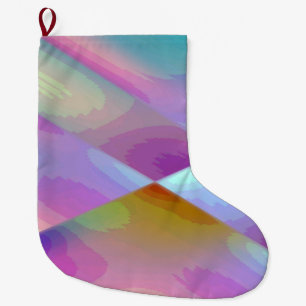 Grande Chaussette De Noël Motif abstrait multicolore rose violet modifiable