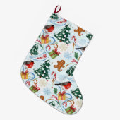 Grande Chaussette De Noël Motif aquarelle de Noël (Devant (Accrochage))