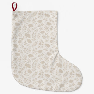 Grande Chaussette De Noël Motif botanique minimal de luxe
