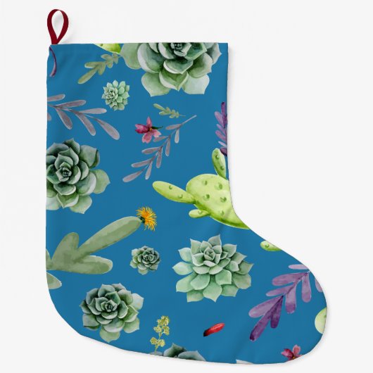 Grande Chaussette De Noël Motif Cactus 5 (Devant)