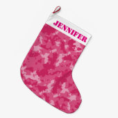 Grande Chaussette De Noël Motif Camo rose (Devant (Accrochage))