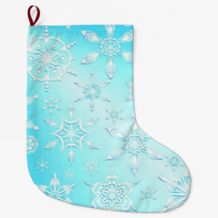 Grande Chaussette De Noël Motif Crystal Snowflakes