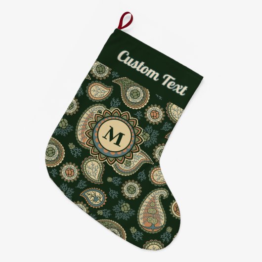 Grande Chaussette De Noël Motif Cypress Paisley (Devant (Accrochage))