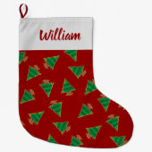 Grande Chaussette De Noël Motif d'arbre de Noël (Devant)