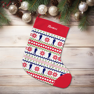 Grande Chaussette De Noël Motif de joueur de baseball de style nordique pour