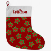 Grande Chaussette De Noël Motif de Noël Poinsettia (Devant)