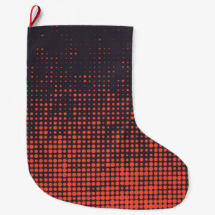Grande Chaussette De Noël Motif de points en demi-teinte urbain et moderne o