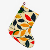 Grande Chaussette De Noël Motif feuille (Devant (Accrochage))