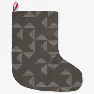 Grande Chaussette De Noël Motif graphique géométrique simple, moderne et ten