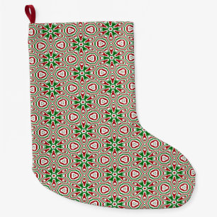 Grande Chaussette De Noël Motif Kaleidoscope de Noël