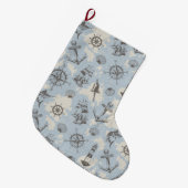 Grande Chaussette De Noël Motif nautique (Devant (Accrochage))