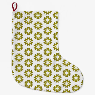 Grande Chaussette De Noël Motif Vert Olive