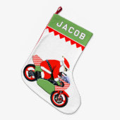 Grande Chaussette De Noël Motocycliste (Devant (Accrochage))