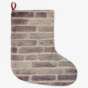 Grande Chaussette De Noël Mur Brown en briques
