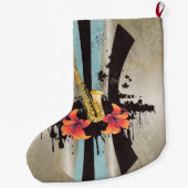 Grande Chaussette De Noël Musique, saxophone (Dos)