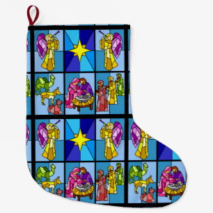 Grande Chaussette De Noël Nativité 