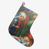 Grande Chaussette De Noël Nativité (Devant (Accrochage))