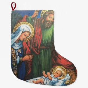 Grande Chaussette De Noël Nativité