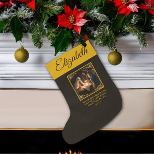 Grande Chaussette De Noël Nativité de Noël Famille Sainte Réservoir de Noël