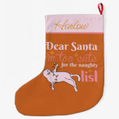 Grande Chaussette De Noël Naughty Chat Noël (Dos)