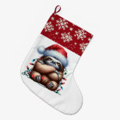 Grande Chaussette De Noël Naughty Christmas Lights Sloth (Devant (Accrochage))