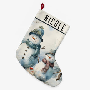 Grande Chaussette De Noël Neige