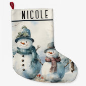 Grande Chaussette De Noël Neige (Devant)