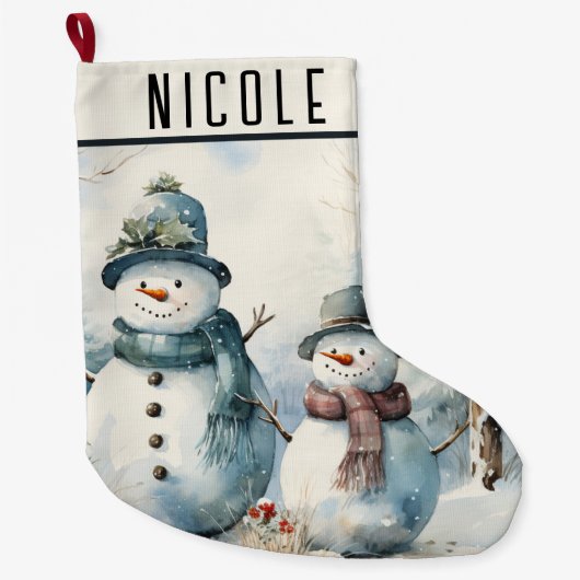 Grande Chaussette De Noël Neige (Devant)