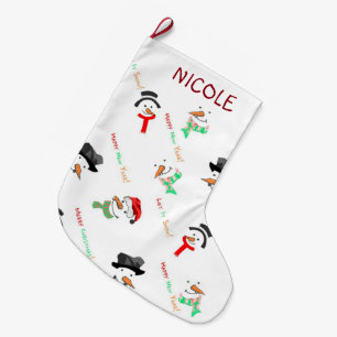 Grande Chaussette De Noël Neige