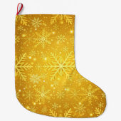 Grande Chaussette De Noël Neige dorée (Devant)