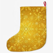 Grande Chaussette De Noël Neige dorée (Dos)