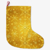 Grande Chaussette De Noël Neige dorée (Devant)