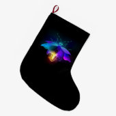 Grande Chaussette De Noël Neon Firefly sur noir (Devant (Accrochage))