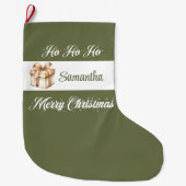 Grande Chaussette De Noël Neutral Minimal Christmas Stocking Custom (Devant)