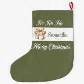 Grande Chaussette De Noël Neutral Minimal Christmas Stocking Custom (Dos)