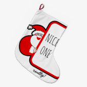 Grande Chaussette De Noël Nice Une typographie Noël Stocker drôle Père Noël (Devant (Accrochage))