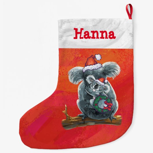 Grande Chaussette De Noël Noël à Koala Bear (Dos)