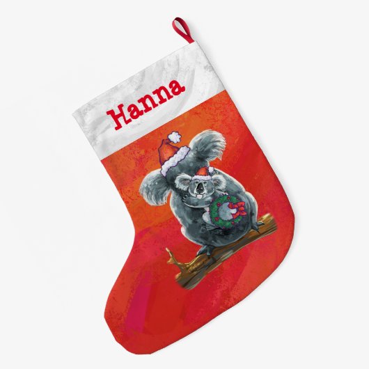 Grande Chaussette De Noël Noël à Koala Bear (Dos (Accrochage))