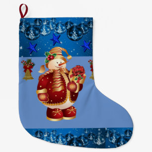 Grande Chaussette De Noël Noël, bonhomme de neige de Noël