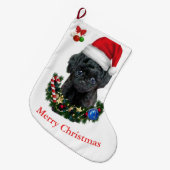 Grande Chaussette De Noël Noël Caniche (Devant (Accrochage))