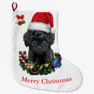 Grande Chaussette De Noël Noël Caniche