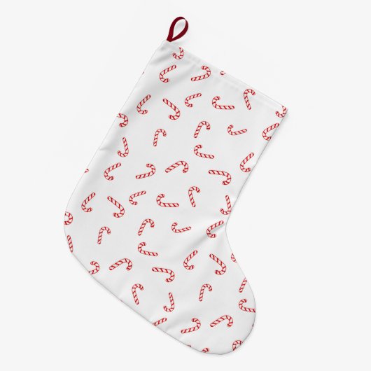 Grande Chaussette De Noël Noël Canne à Sucre (Devant (Accrochage))