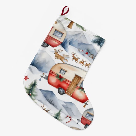 Grande Chaussette De Noël Noël caravanier (Devant (Accrochage))