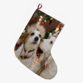 Grande Chaussette De Noël Noël, Chiens Amoureux (Devant (Accrochage))