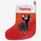 Grande Chaussette De Noël Noël Chihuahua en rouge (Dos)