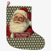 Grande Chaussette De Noël Noël Classique Père Noël Stocker Avec Charme (Devant)