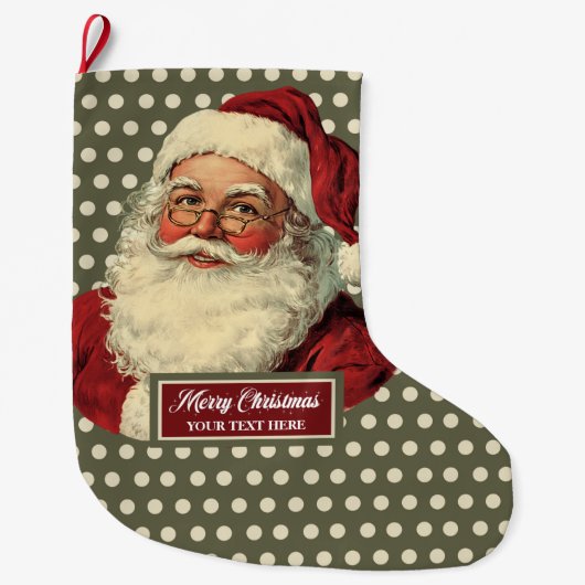 Grande Chaussette De Noël Noël Classique Père Noël Stocker Avec Charme (Devant)