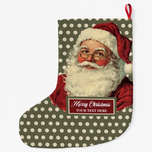 Grande Chaussette De Noël Noël Classique Père Noël Stocker Avec Charme (Dos)